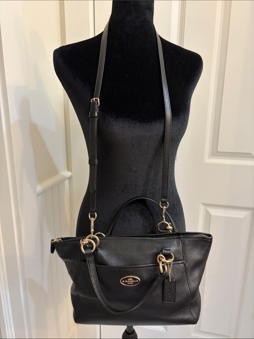 Coach Colette Satchel Black Pebble Soft Leather